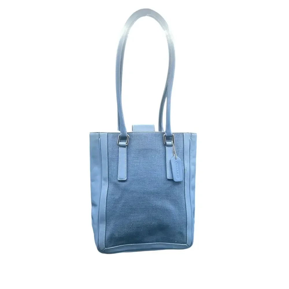 Coach Soho Light Blue Leather & Canvas Tote Bag Costa Rica No A1P-9429 vintage